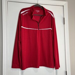 Men’s Columbia Red Omni-wick Scorecard Golf Pullover Size XL